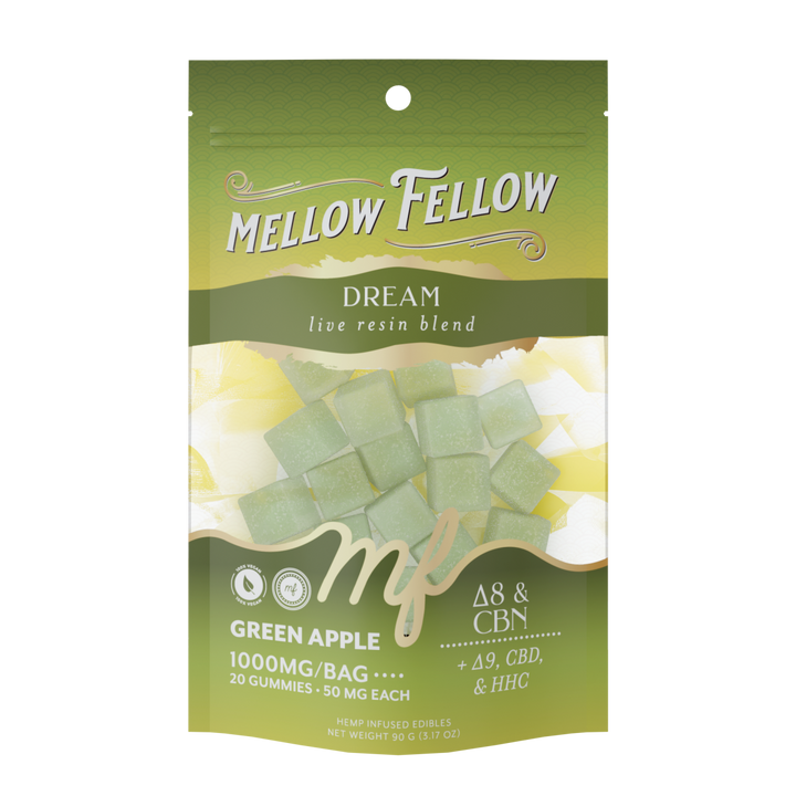 Dream Blend - Live Resin M - Fusions Edibles - Green Apple 1000mg - Mellow Fellow