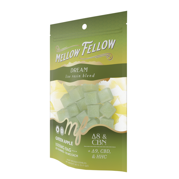 Dream Blend - Live Resin M - Fusions Edibles - Green Apple 1000mg - Mellow Fellow