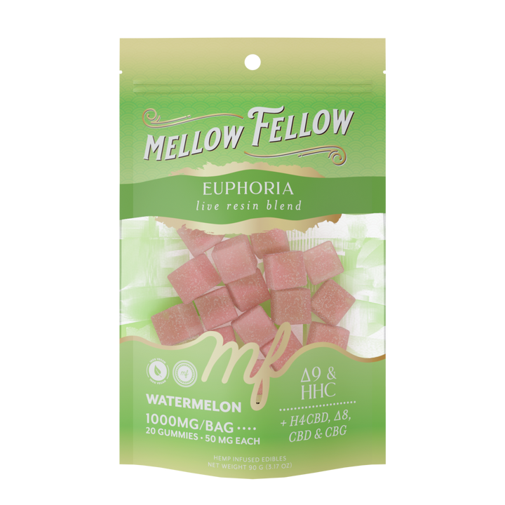 Euphoria Blend - Live Resin M - Fusions Edibles - Watermelon 1000mg - Mellow Fellow