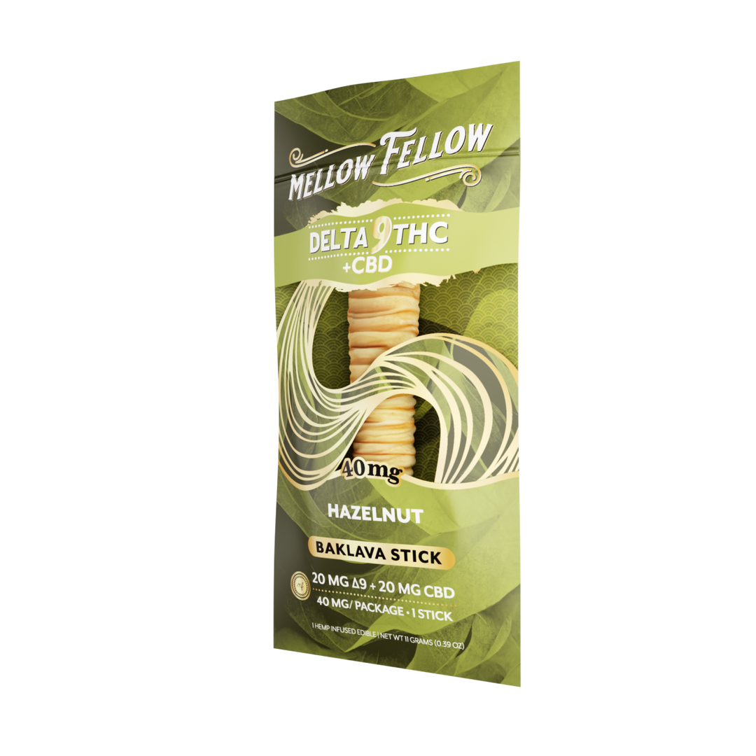 Delta 9 THC + CBD Baklava Sticks - Hazelnut 40mg - Mellow Fellow