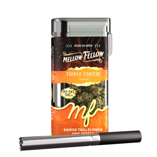 THCa 3.5g Exotic Flower + One Hitter - Triple Cheese (Indica) THCa 3.5g Exotic Flower + One Hitter - Triple Cheese (Indica)
