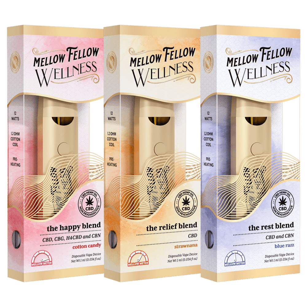 1ml CBD Blend Disposable Vape Bundle (3 Pack) - Mellow Fellow