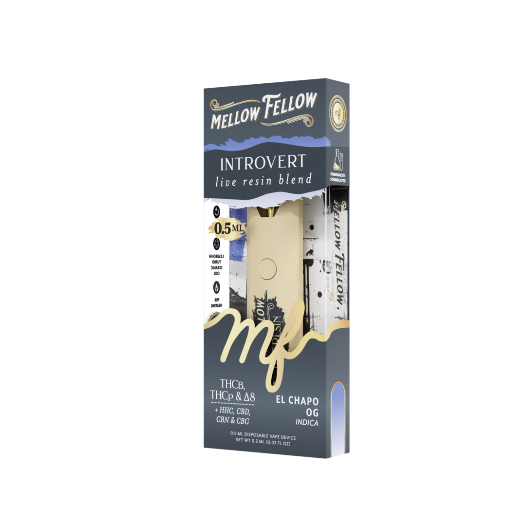 Introvert Blend 0.5ml Live Resin Disposable Vape - El Chapo OG (Indica) - Mellow Fellow