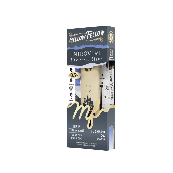 Introvert Blend 0.5ml Live Resin Disposable Vape - El Chapo OG (Indica) - Mellow Fellow