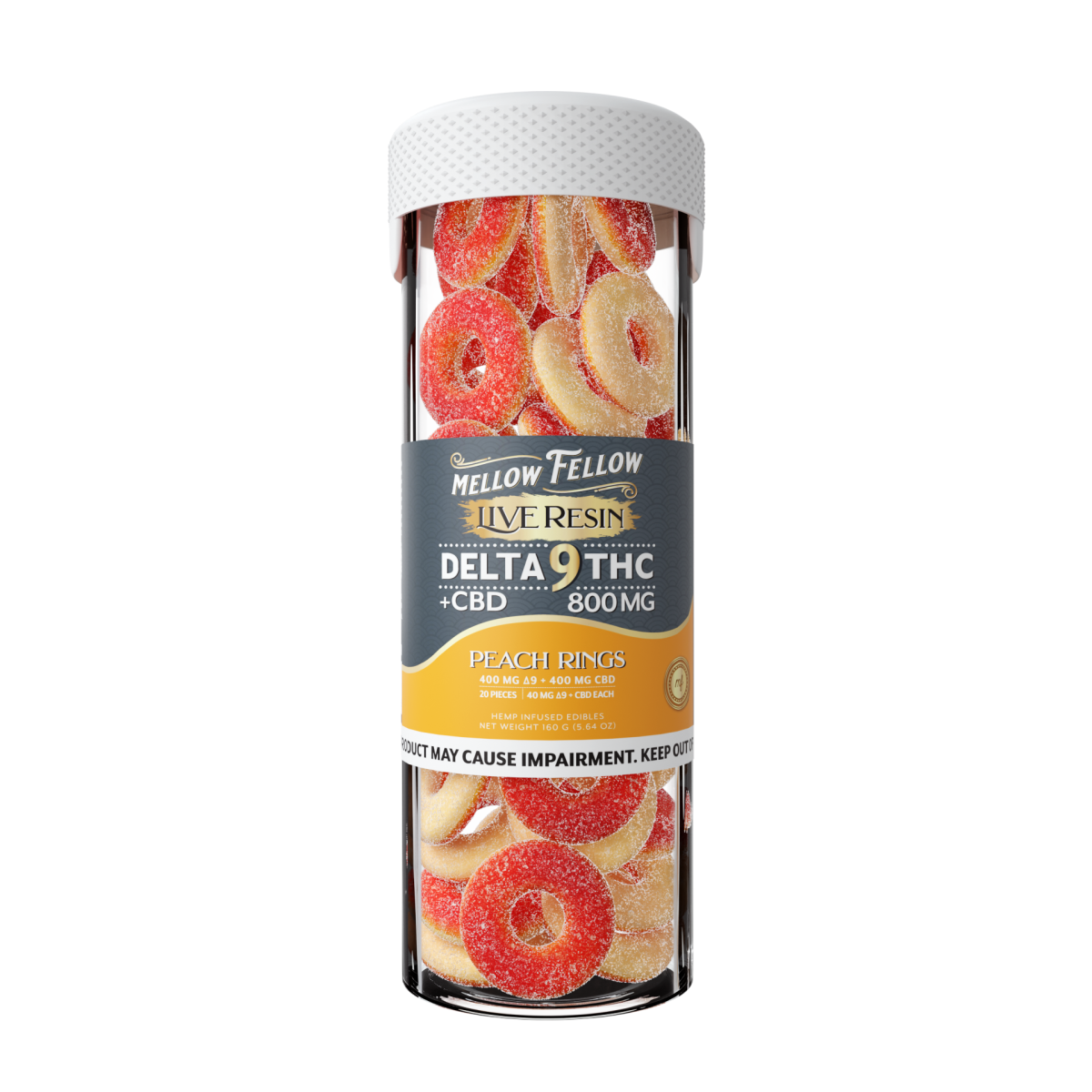Delta 9 Live Resin Peach Rings | Hemp Derived Delta 9 Gummies
