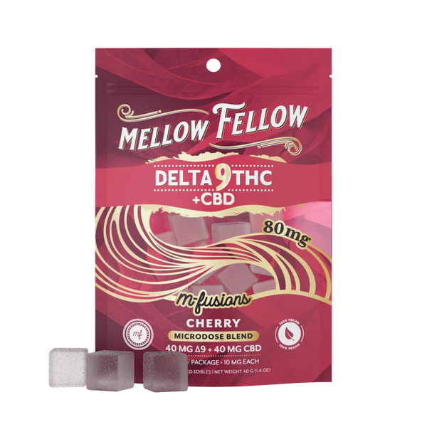 Microdose M-Fusions Gummies - Delta 9 THC + CBD 8ct 80mg - Cherry Microdose M-Fusions Gummies - Delta 9 THC + CBD 8ct 80mg - Cherry