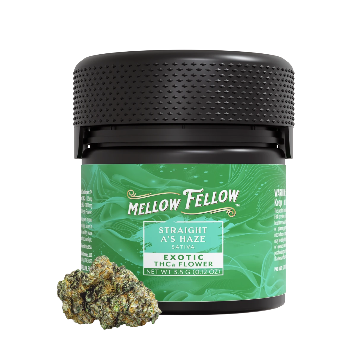THCa 3.5g Exotic Flower - Straight A's Haze (Sativa) – Mellow Fellow
