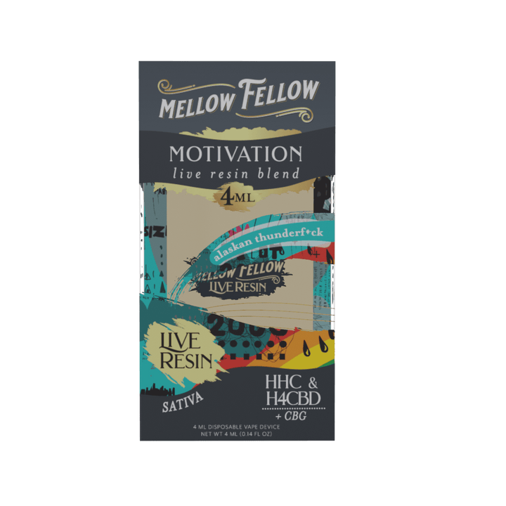 Motivation Blend 4ml Live Resin Disposable Vape - Alaskan Thunderf*ck (Sativa) - Mellow Fellow
