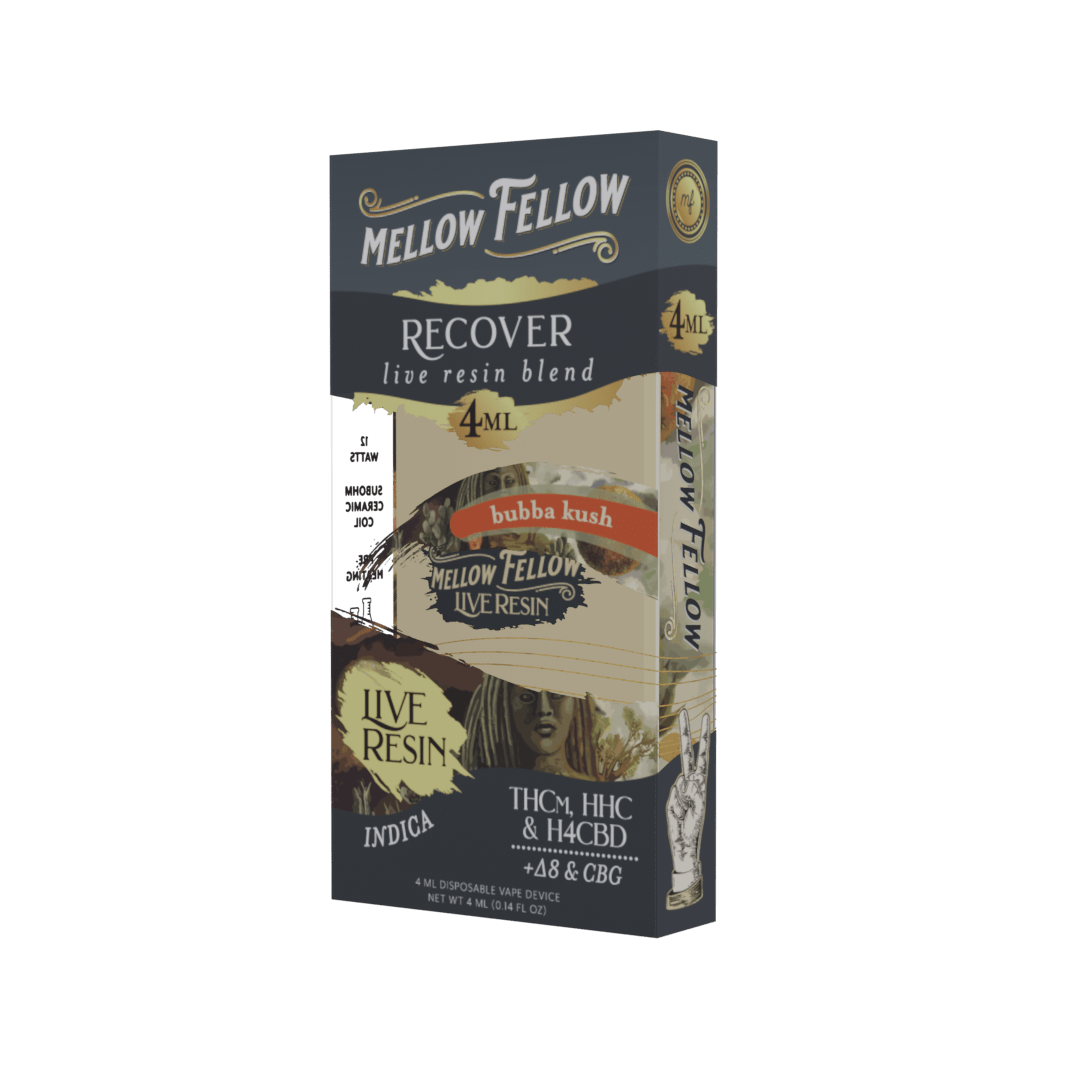 Recover Blend 4ml Live Resin Disposable Vape - Bubba Kush (Indica) - Mellow Fellow
