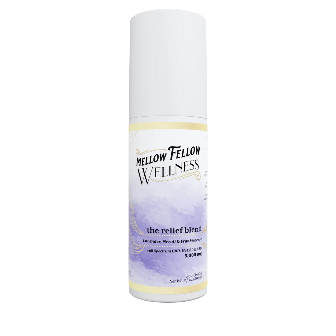 Wellness Roll On Gel - The Relief Blend - Lavender, Neroli + Frankincense - 5000mg - Mellow Fellow