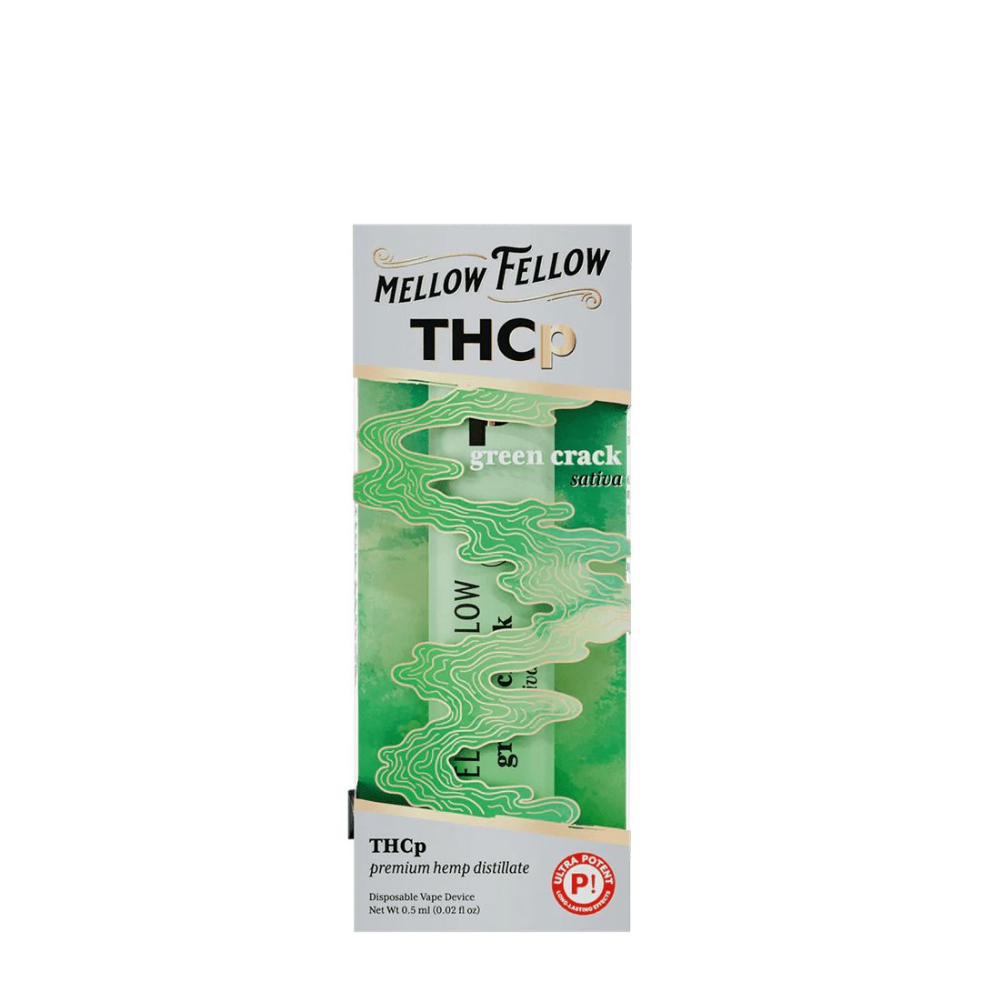 THCp 0.5g Disposable Vape - Green Crack (Sativa) - Mellow Fellow