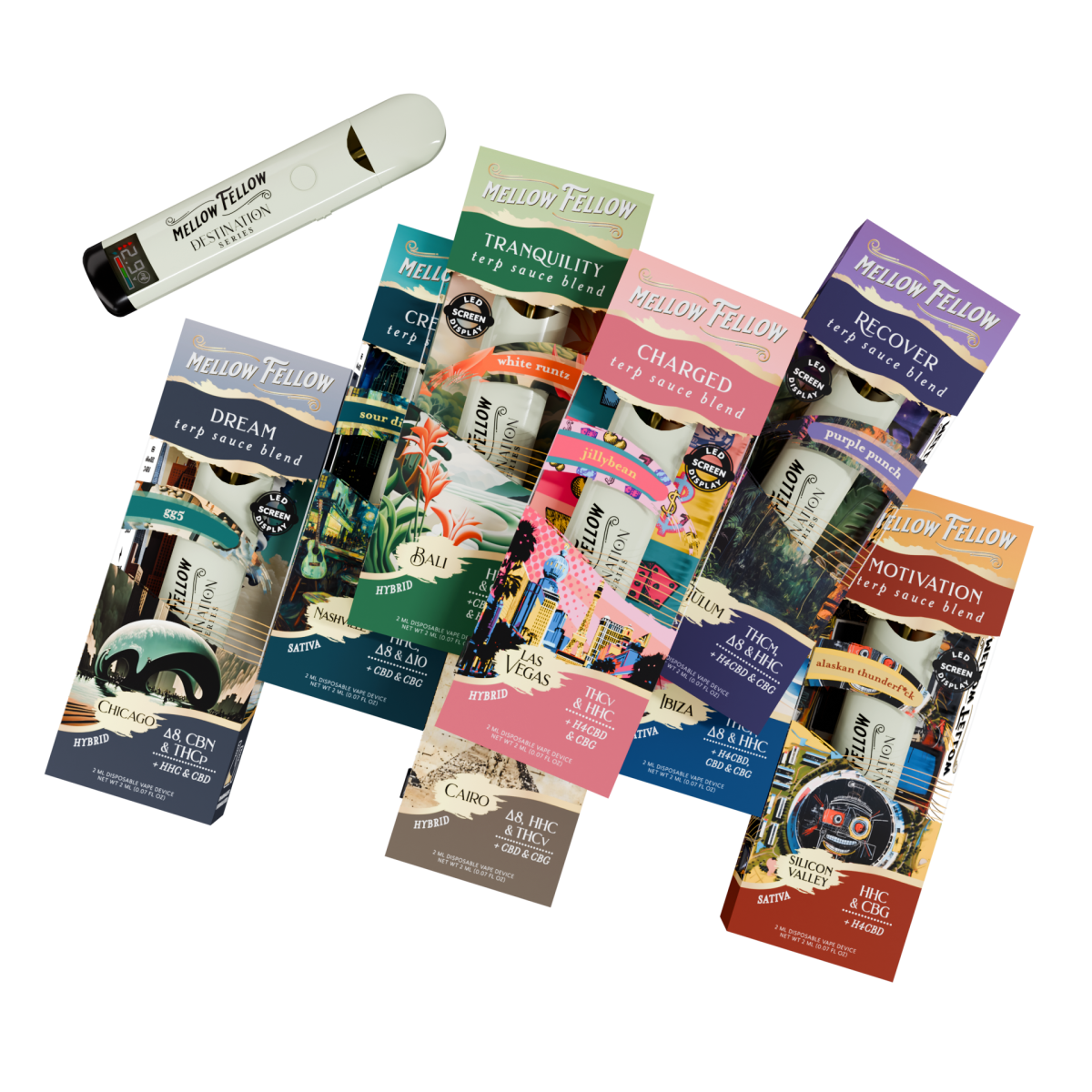 Terp Sauce Destination Series 2ml Disposables (10 Pack) Mellow Fellow Terp Sauce Destination Series 2ml Disposables (10 Pack) Mellow Fellow