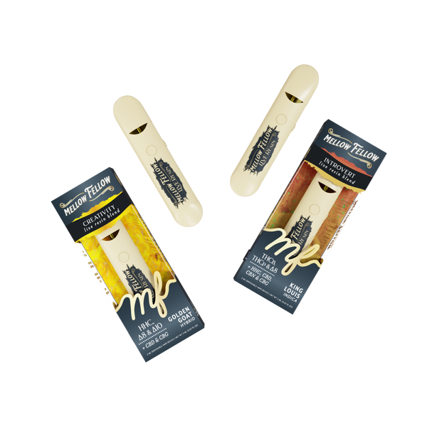 Creativity (Golden Goat) & Introvert (King Louis) 2ml Live Resin Disposable Vape Day/Night Bundle (Hybrid/Indica) Creativity (Golden Goat) & Introvert (King Louis) 2ml Live Resin Disposable Vape Day/Night Bundle (Hybrid/Indica)