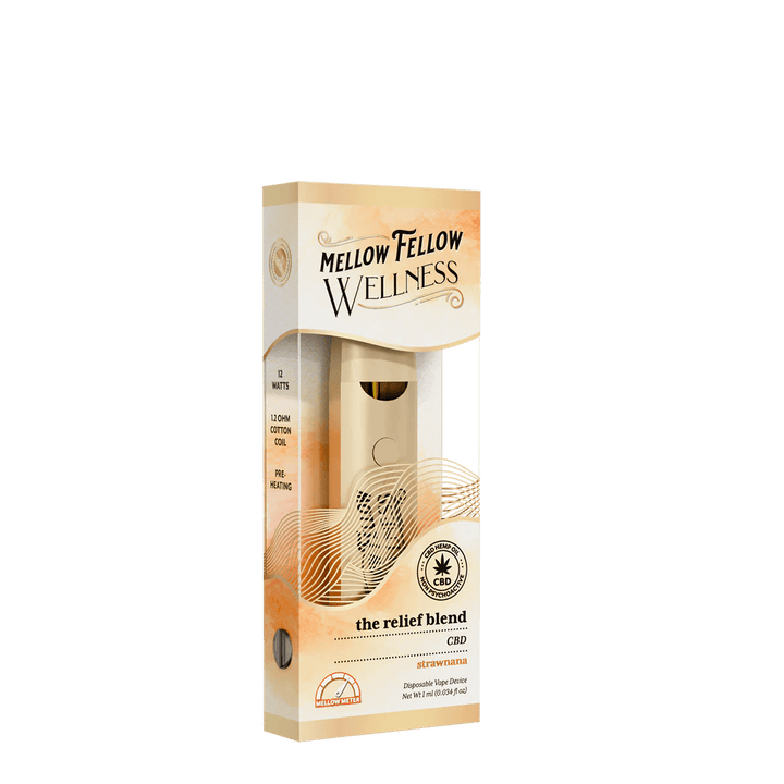 The Relief Blend - 1ml CBD Disposable Vape (Strawnana) - Mellow Fellow