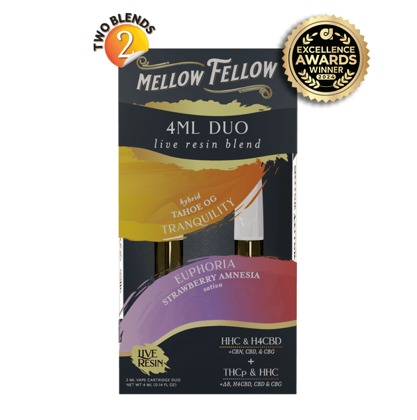 Euphoria - Strawberry Amnesia (Sativa) & Tranquility - Tahoe OG (Hybrid) - Live Resin 4ml Vape Cart Duo Euphoria - Strawberry Amnesia (Sativa) & Tranquility - Tahoe OG (Hybrid) - Live Resin 4ml Vape Cart Duo