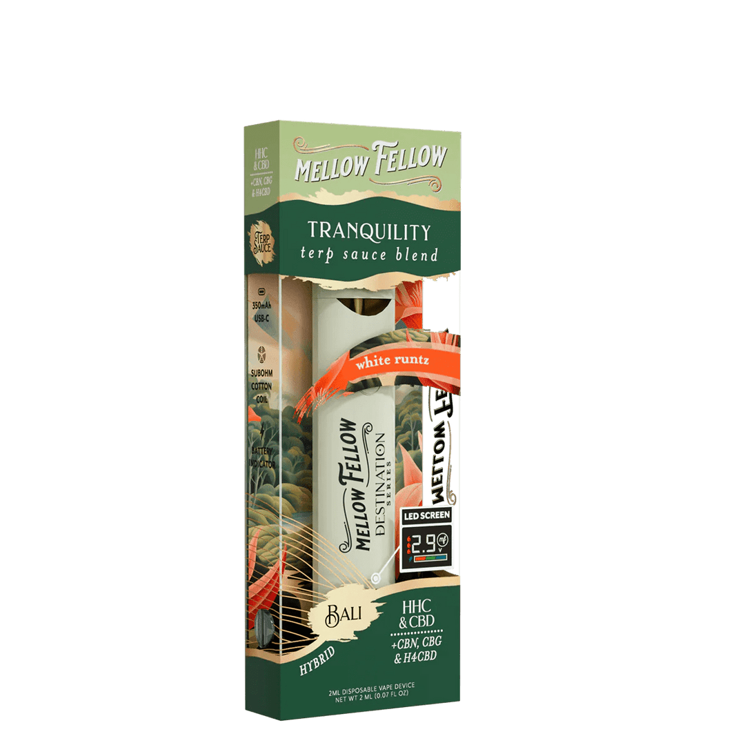 Tranquility Blend - Destination: Bali - Terp Sauce 2ml Disposable Vape - White Runtz (Hybrid) - Mellow Fellow