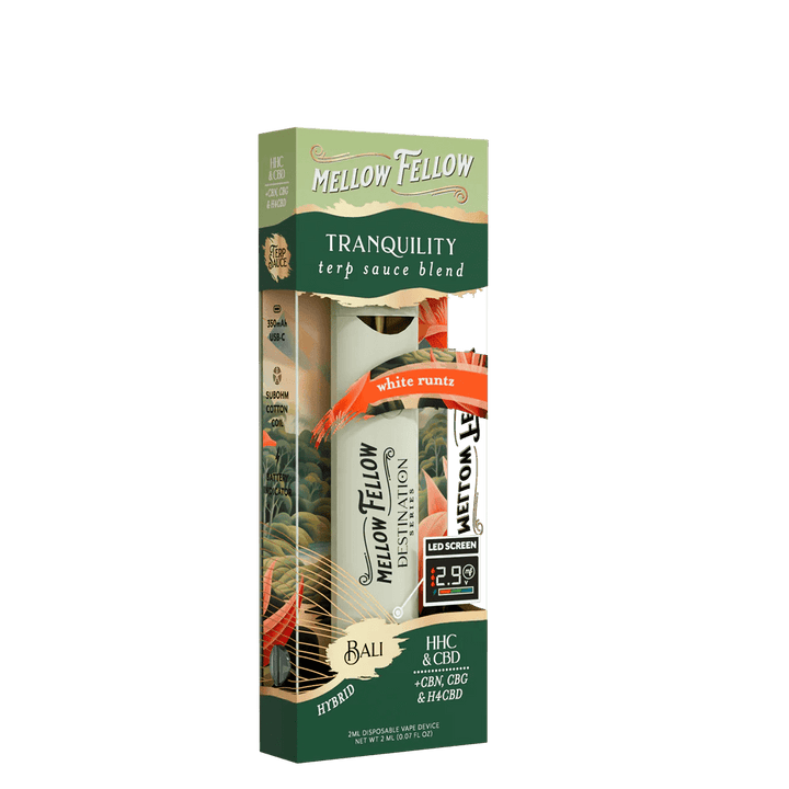 Tranquility Blend - Destination: Bali - Terp Sauce 2ml Disposable Vape - White Runtz (Hybrid) - Mellow Fellow