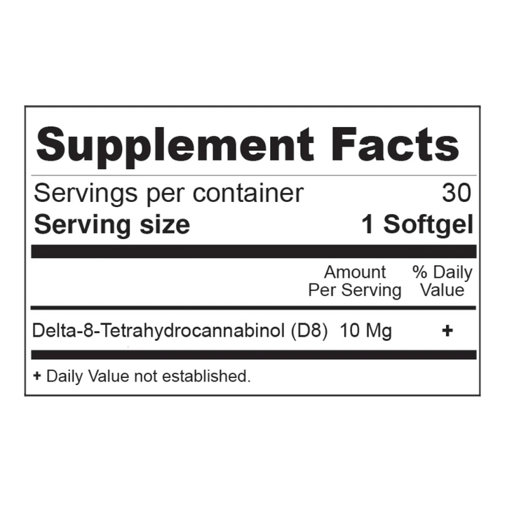 Softgel Capsules - 10mg - Delta 8 - 30 ct - Mellow Fellow