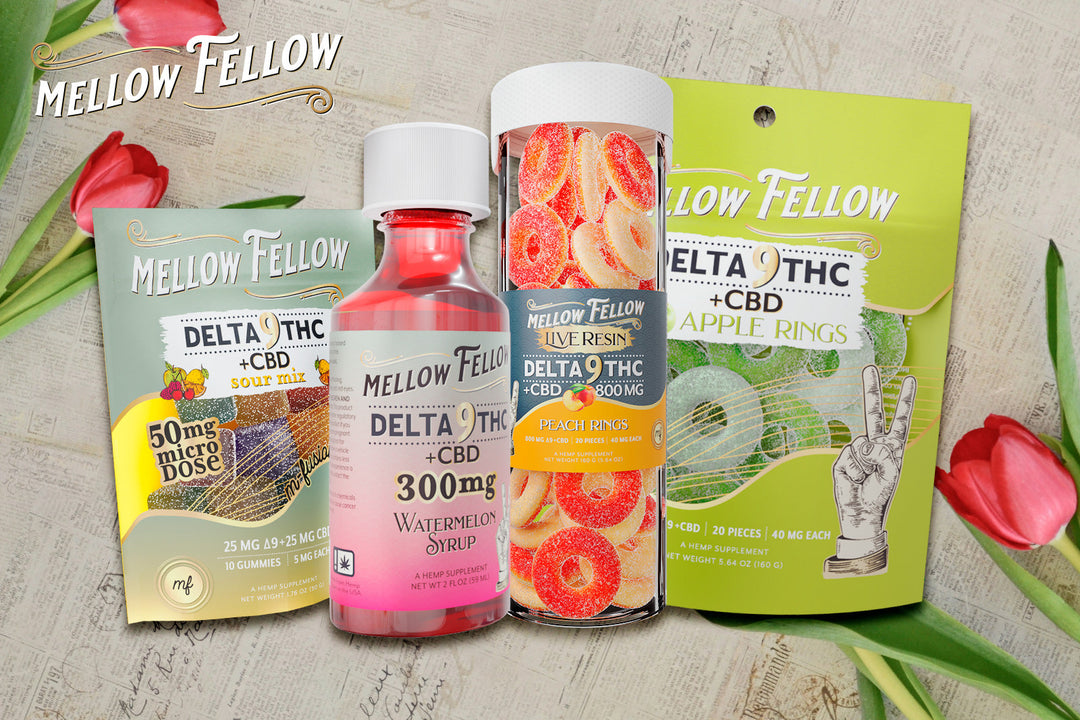 Assorted Delta 9 products from Mellow Fellow