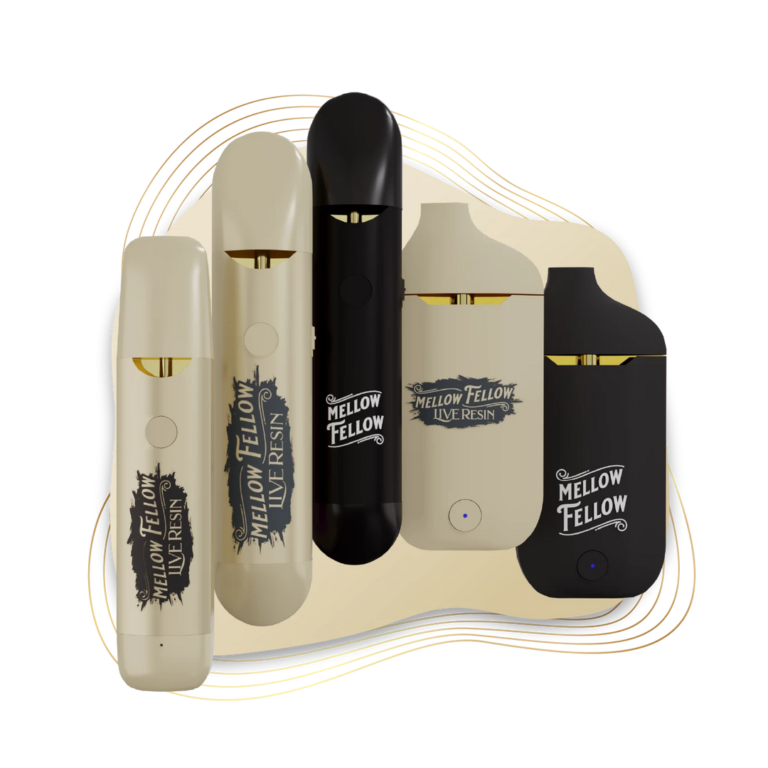 Mellow Fellow Disposable Vaporizers in 1ML, 2ML and 4ML devices