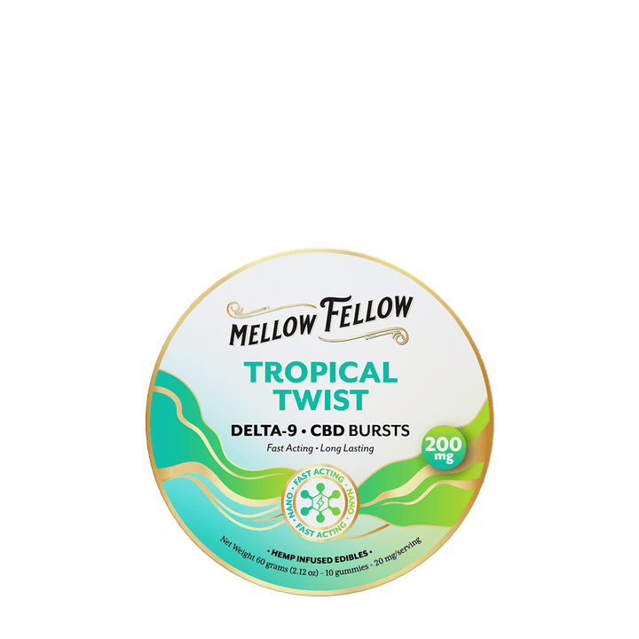 Delta 9 THC CBD Burst Nano Gummies 200mg - Tropical Twist - Mellow Fellow