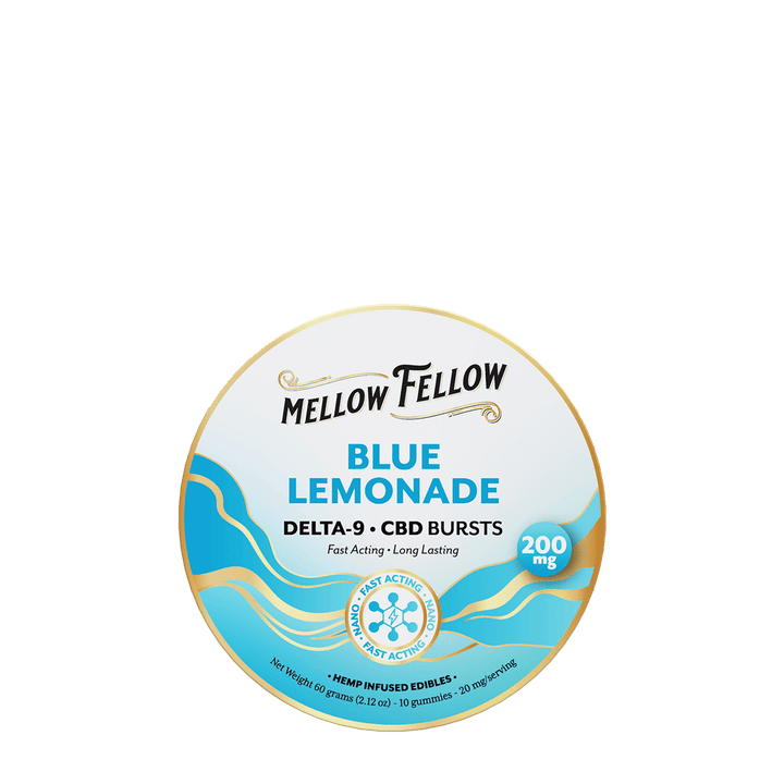 Delta 9 THC CBD Burst Nano Gummies 200mg - Blue Lemonade - Mellow Fellow