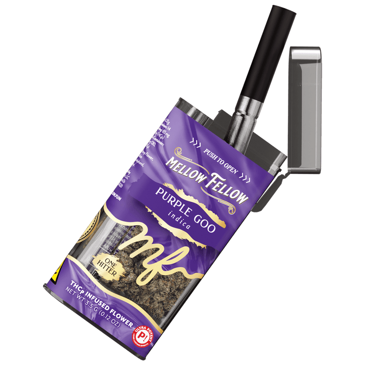 THCp 3.5g Infused Flower + One Hitter - Purple Goo (Indica) - Mellow Fellow