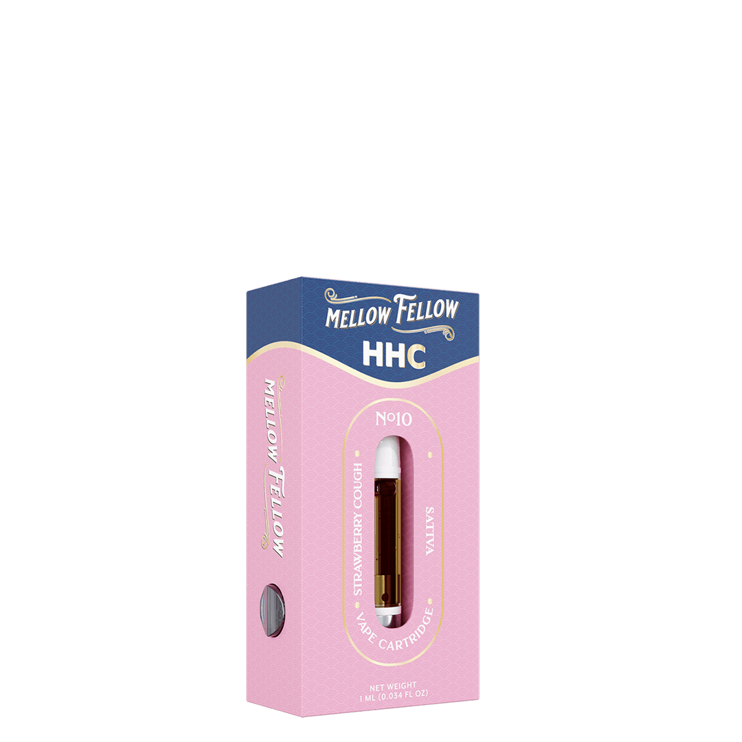 HHC 1ml Vape Cartridge - Strawberry Cough (Sativa) - Mellow Fellow