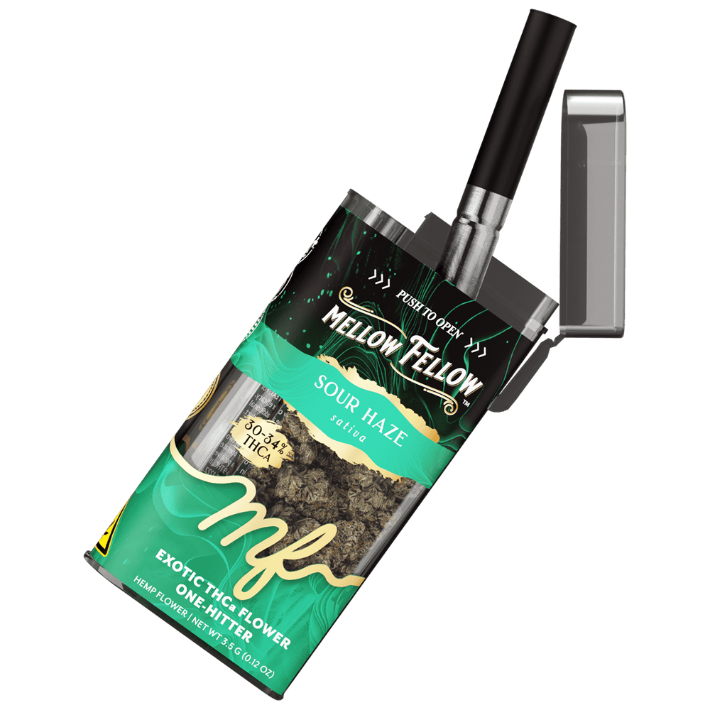 THCa 3.5g Exotic Flower + One Hitter - Sour Haze (Sativa) - Mellow Fellow