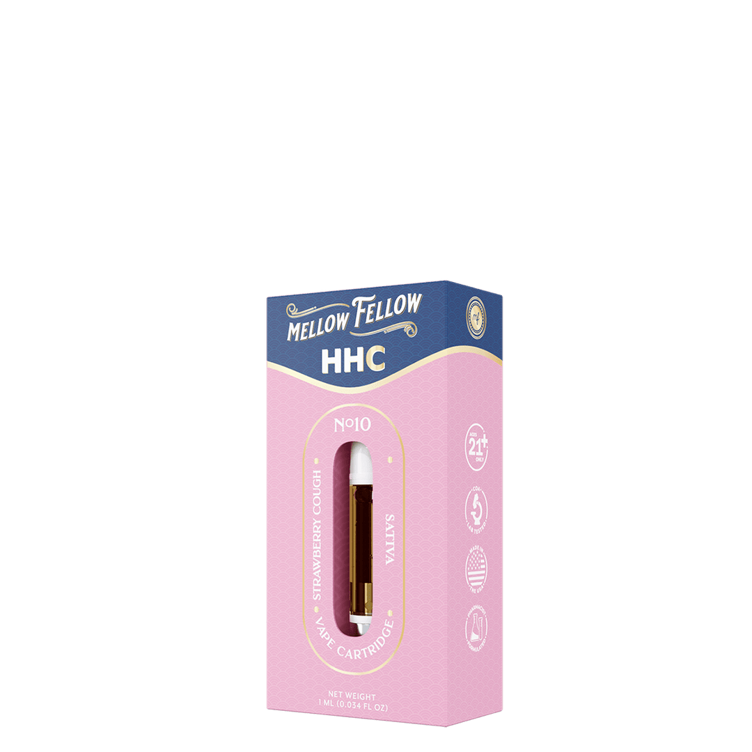 HHC 1ml Vape Cartridge - Strawberry Cough (Sativa) - Mellow Fellow