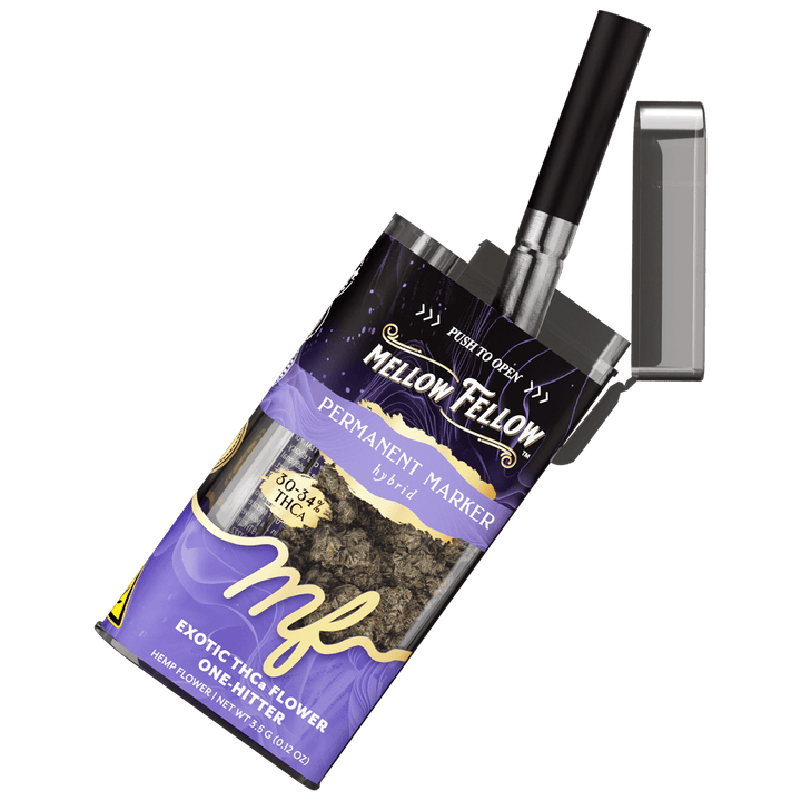 THCa 3.5g Exotic Flower + One Hitter - Permanent Marker (Hybrid) - Mellow Fellow
