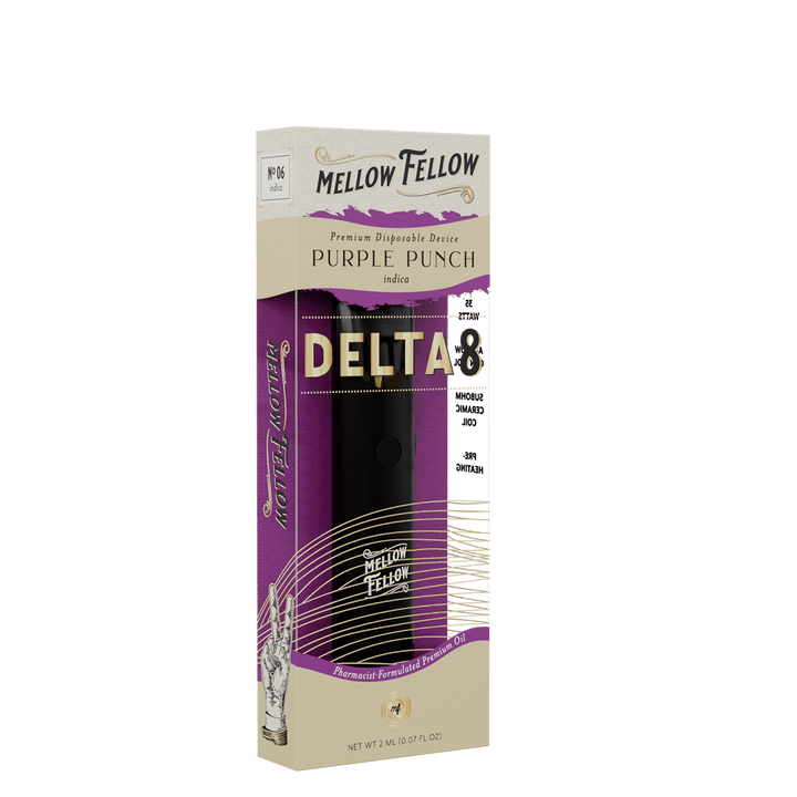 Delta 8 Premium 2ML Disposable Vape - Purple Punch (Indica) - Mellow Fellow