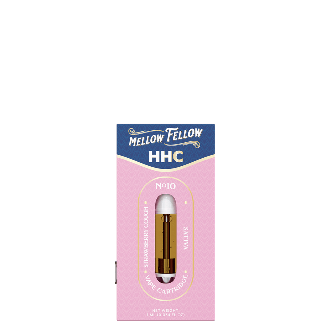HHC 1ml Vape Cartridge - Strawberry Cough (Sativa) - Mellow Fellow