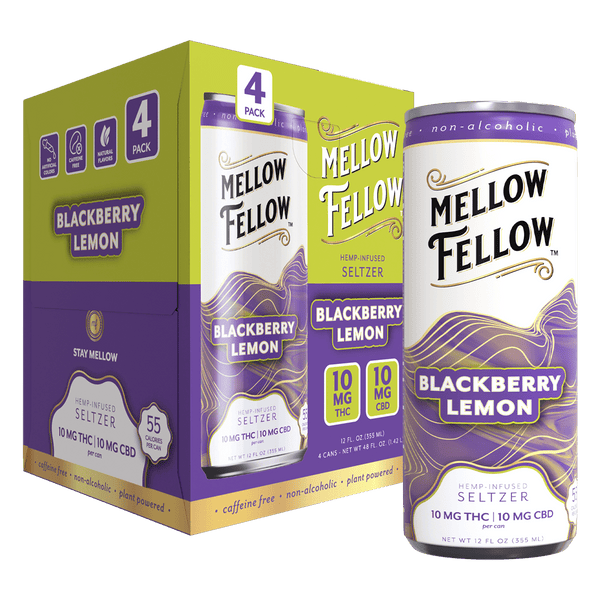 Delta 9 THC + CBD Seltzer Beverage 20MG - Blackberry Lemon 4 Pack