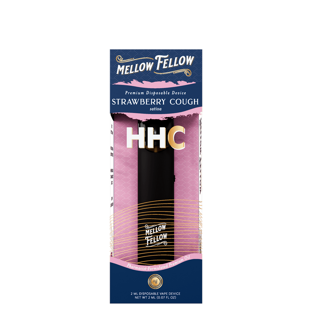 HHC Premium 2ml Disposable Vape - Strawberry Cough (Sativa) - Mellow Fellow