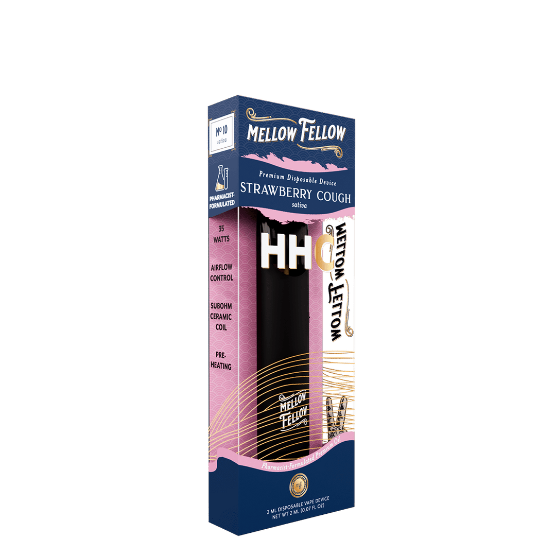 HHC Premium 2ml Disposable Vape - Strawberry Cough (Sativa) - Mellow Fellow