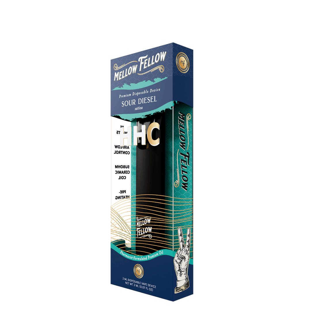 HHC Premium 2ml Disposable Vape - Sour Diesel (Sativa) - Mellow Fellow