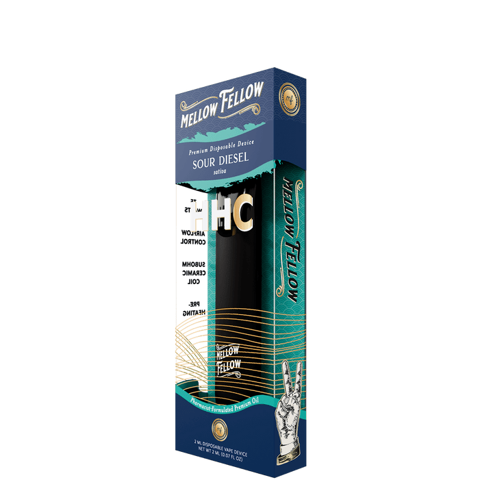 HHC Premium 2ml Disposable Vape - Sour Diesel (Sativa) - Mellow Fellow