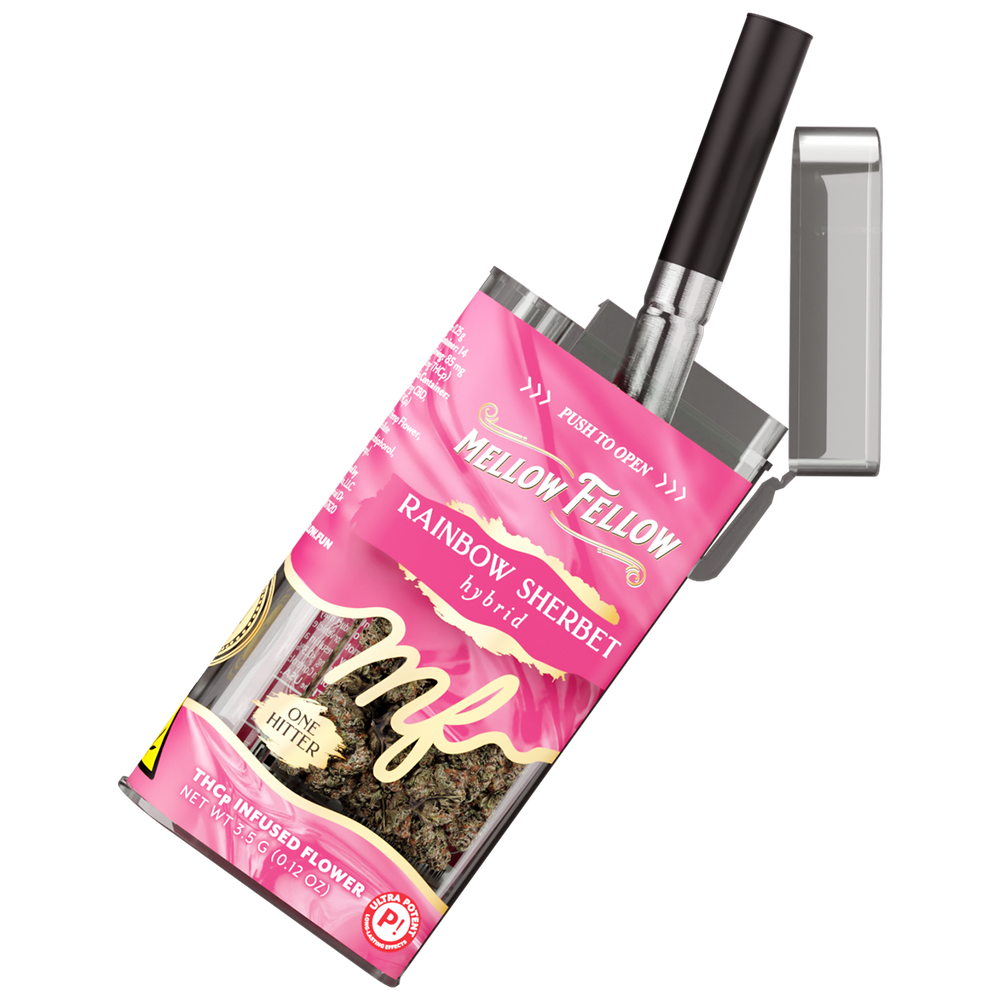 THCp Flower 3.5g Exotic Jar + One Hitter - Rainbow Sherbet (Hybrid)