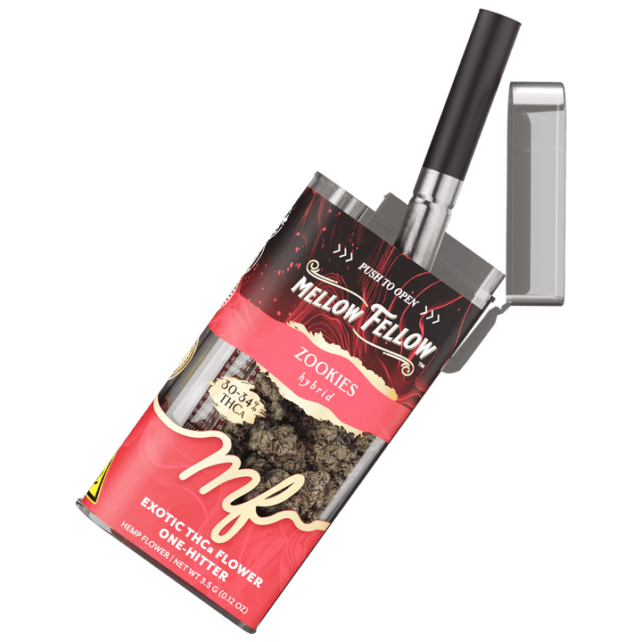 THCa Flower 3.5g Exotic Jar + One Hitter - Zookies (Hybrid) - Mellow Fellow