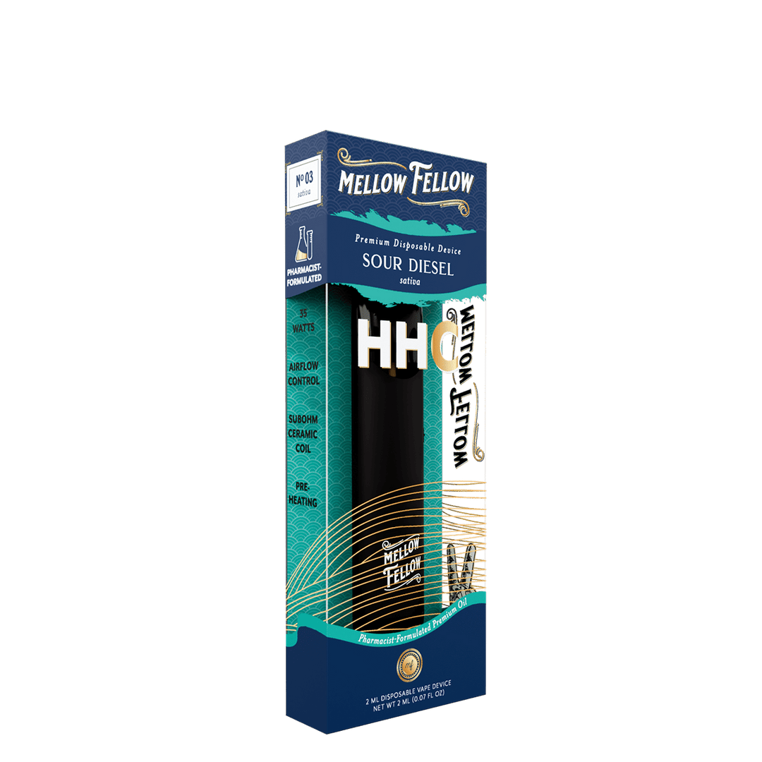 HHC Premium 2ml Disposable Vape - Sour Diesel (Sativa) - Mellow Fellow