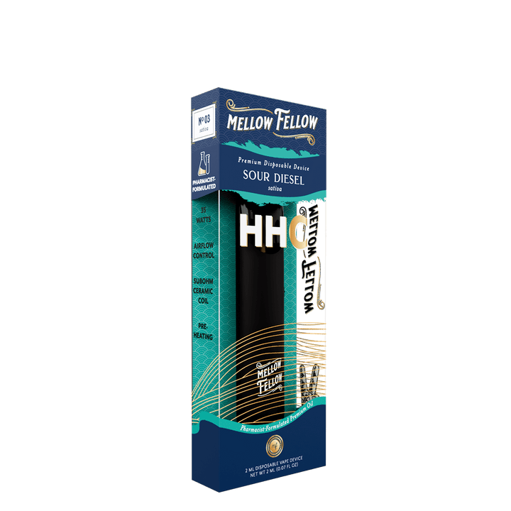 HHC Premium 2ml Disposable Vape - Sour Diesel (Sativa) - Mellow Fellow