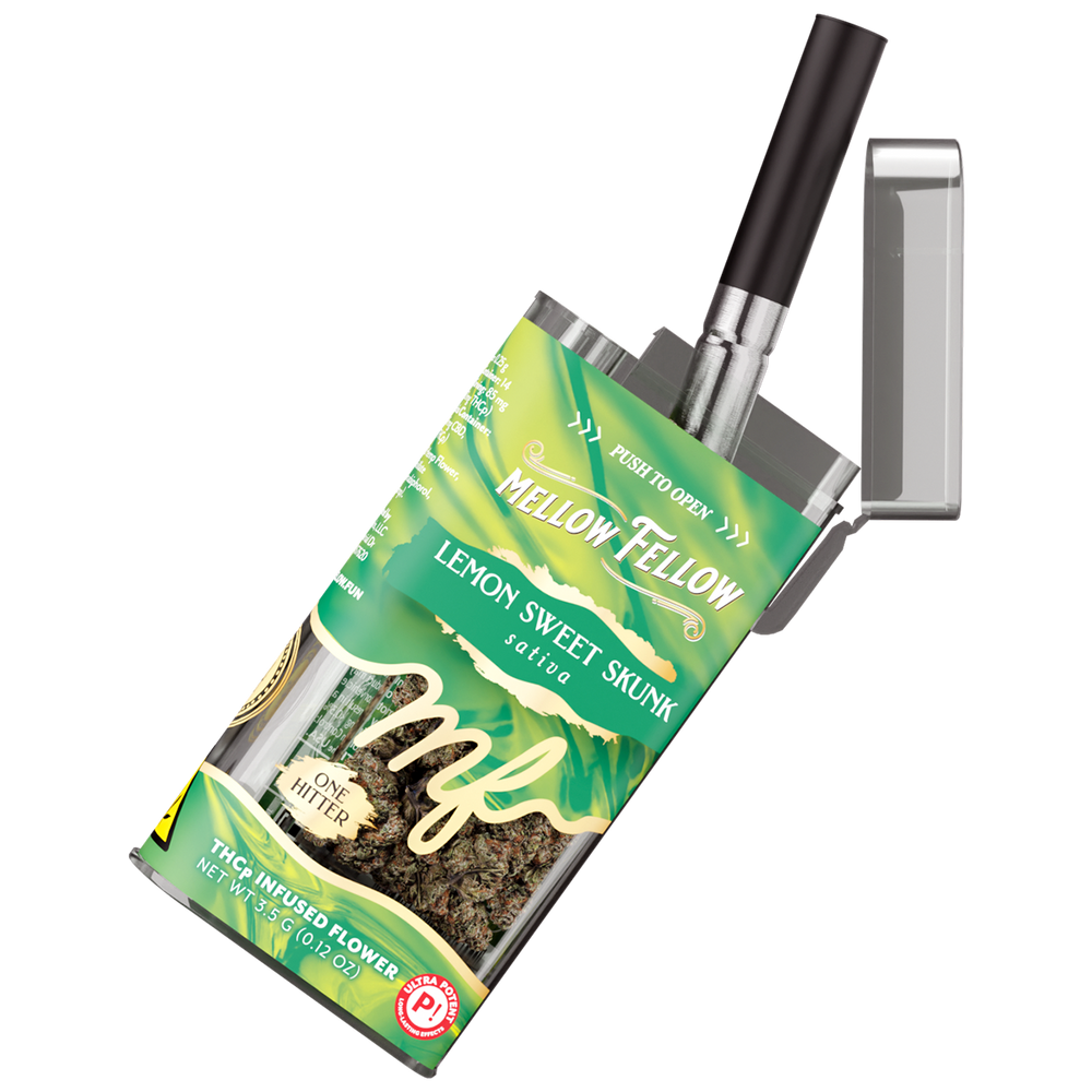 THCp Flower 3.5g Exotic Jar + One Hitter - Lemon Sweet Skunk (Sativa)