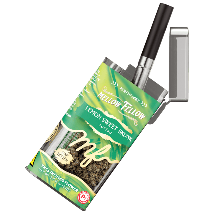 THCp Flower 3.5g Exotic Jar + One Hitter - Lemon Sweet Skunk (Sativa)