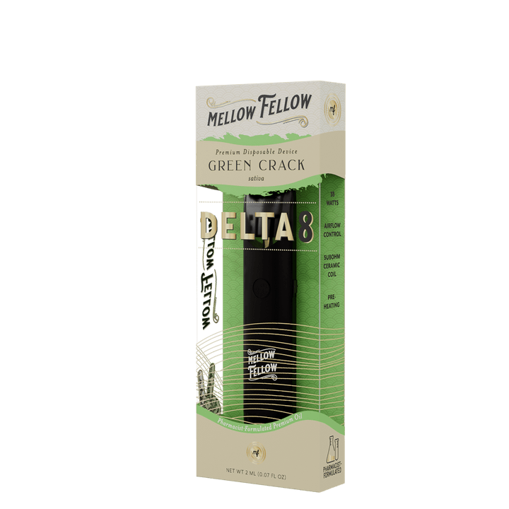 Delta 8 Premium 2ML Disposable Vape - Green Crack (Sativa) - Mellow Fellow