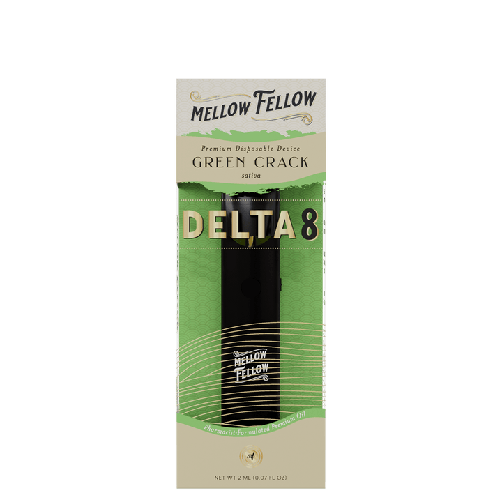 Delta 8 Premium 2ML Disposable Vape - Green Crack (Sativa) - Mellow Fellow