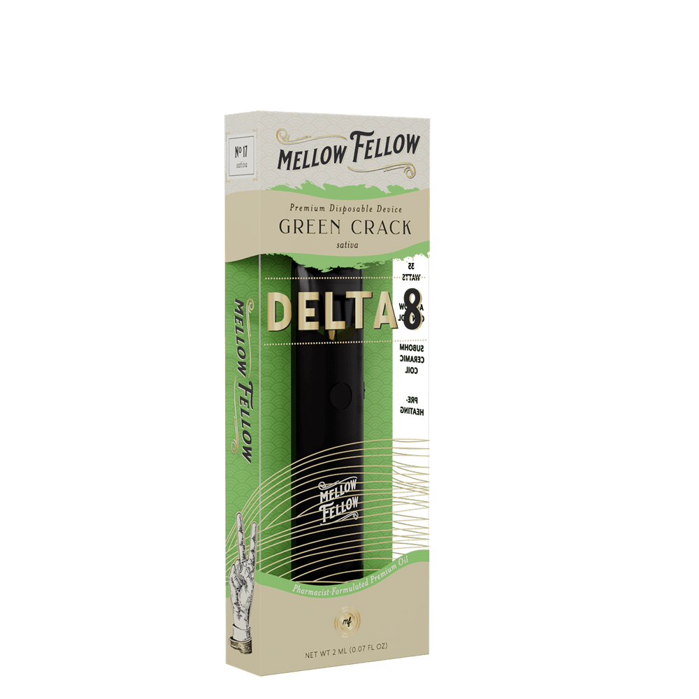 Delta 8 Premium 2ML Disposable Vape - Green Crack (Sativa) - Mellow Fellow