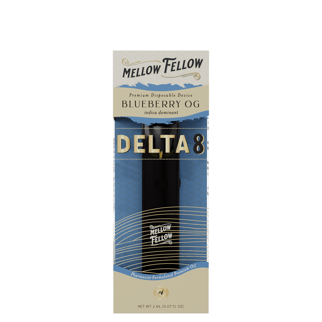 Delta 8 Premium 2ML Disposable Vape - Blueberry OG (Indica Dominant) - Mellow Fellow