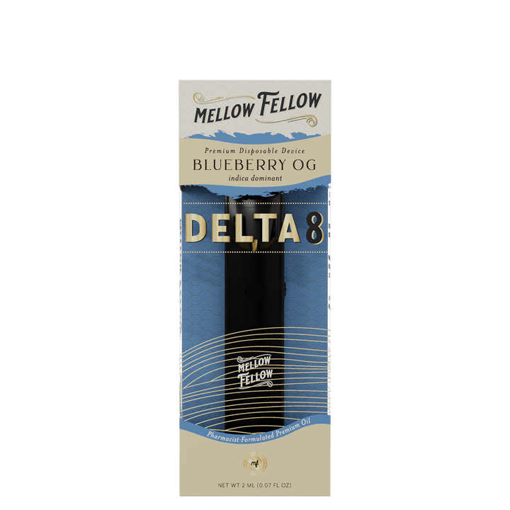 Delta 8 Premium 2ML Disposable Vape - Blueberry OG (Indica Dominant) - Mellow Fellow