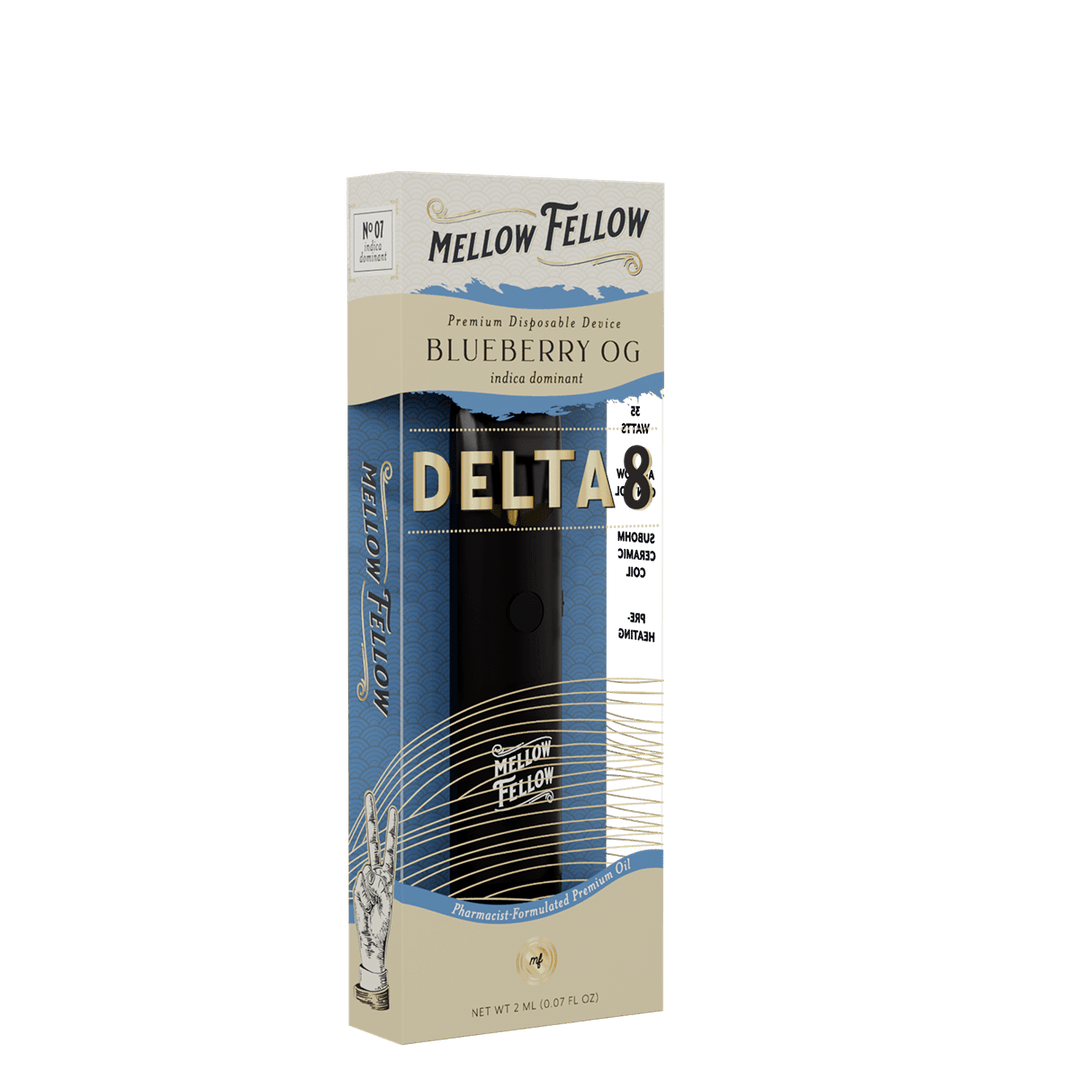 Delta 8 Premium 2ML Disposable Vape - Blueberry OG (Indica Dominant) - Mellow Fellow